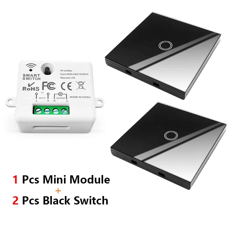 Diese 86 Switch Panel ON/OFF Touch Switch Wireless Light Switch 433Mhz Remote Control ,AC 85V~240V 10A Interruptor for Lighting