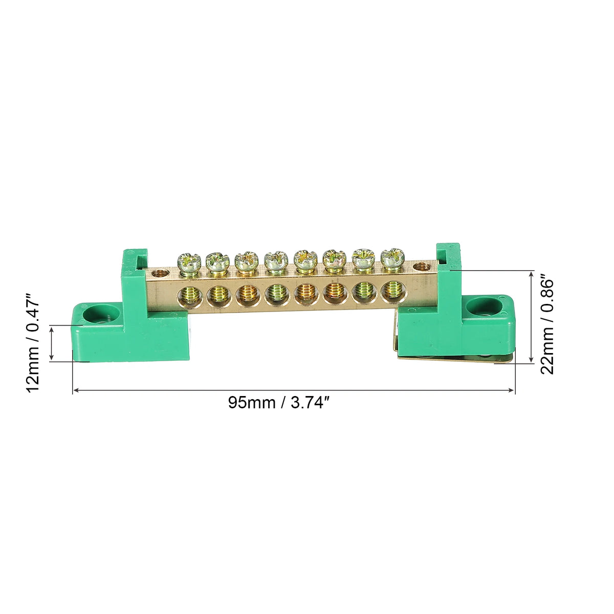 1/2/4Pcs Terminal Ground Bar Screw Block Barrier Brass 4/6/8/10/12 Positions Distribution Terminals Ground Brass Block Connector