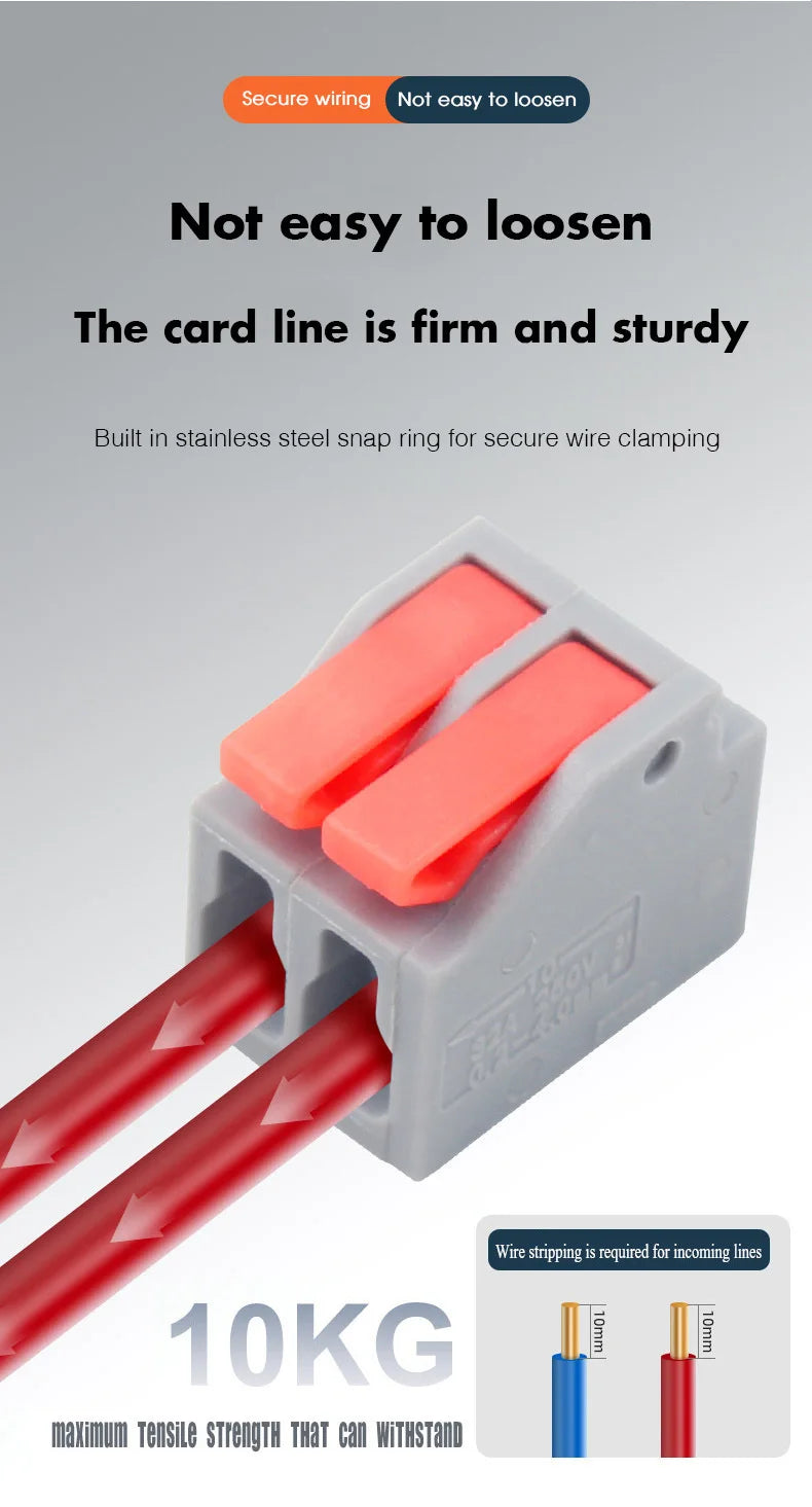 1PC Wire Connector Electric Cable Led Conectors Fast Terminals Blocks Docking Butt Household Electrician Tools For 4mm² 6mm²