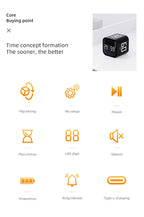 Adjustable Cube Timer - 5/10/30/60 Minute Countdowns, Settings - Pause, Resume, Silent, Vibrate & Sound Alarm for Work, Study
