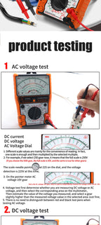 2025New Pointer Multimeter T88A T88B T88C AC/DC 2500V Volt-Ammeter Analog Multimetro Resistor Tester With Coat Electrician Tools