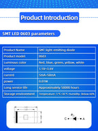 20pcs SMD LED 0402 0603 0805 1206 Red Yellow Blue Green and White Light High Brightness Lamp Bead Light-emitting Diode