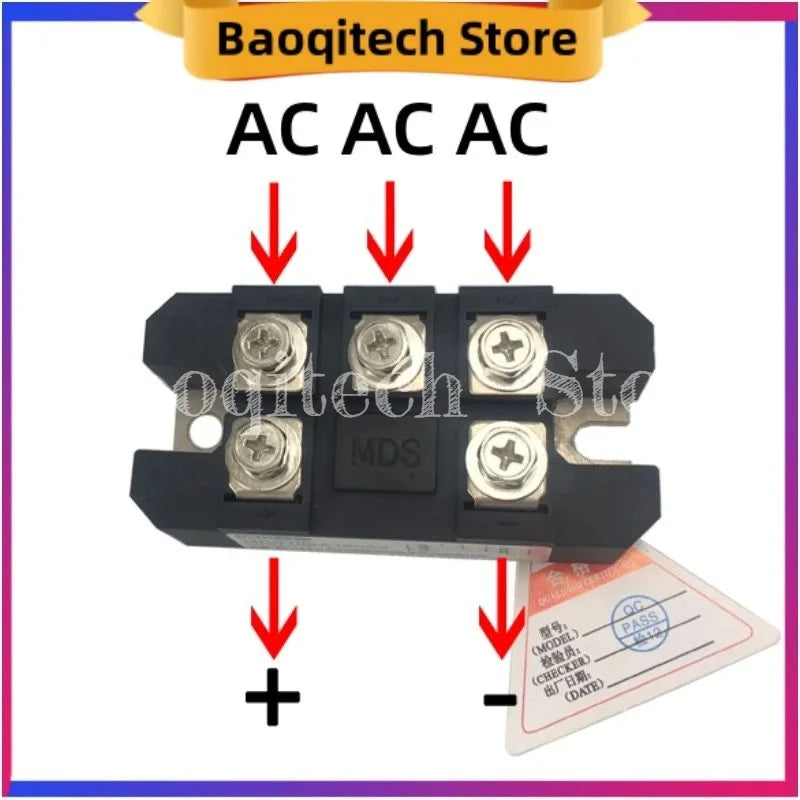 MDS 150Amp 1600V Three phase rectifier bridge MDS150A1600V  12V 24V 36V 48V 220V 480V 600V AC-DC high-power module