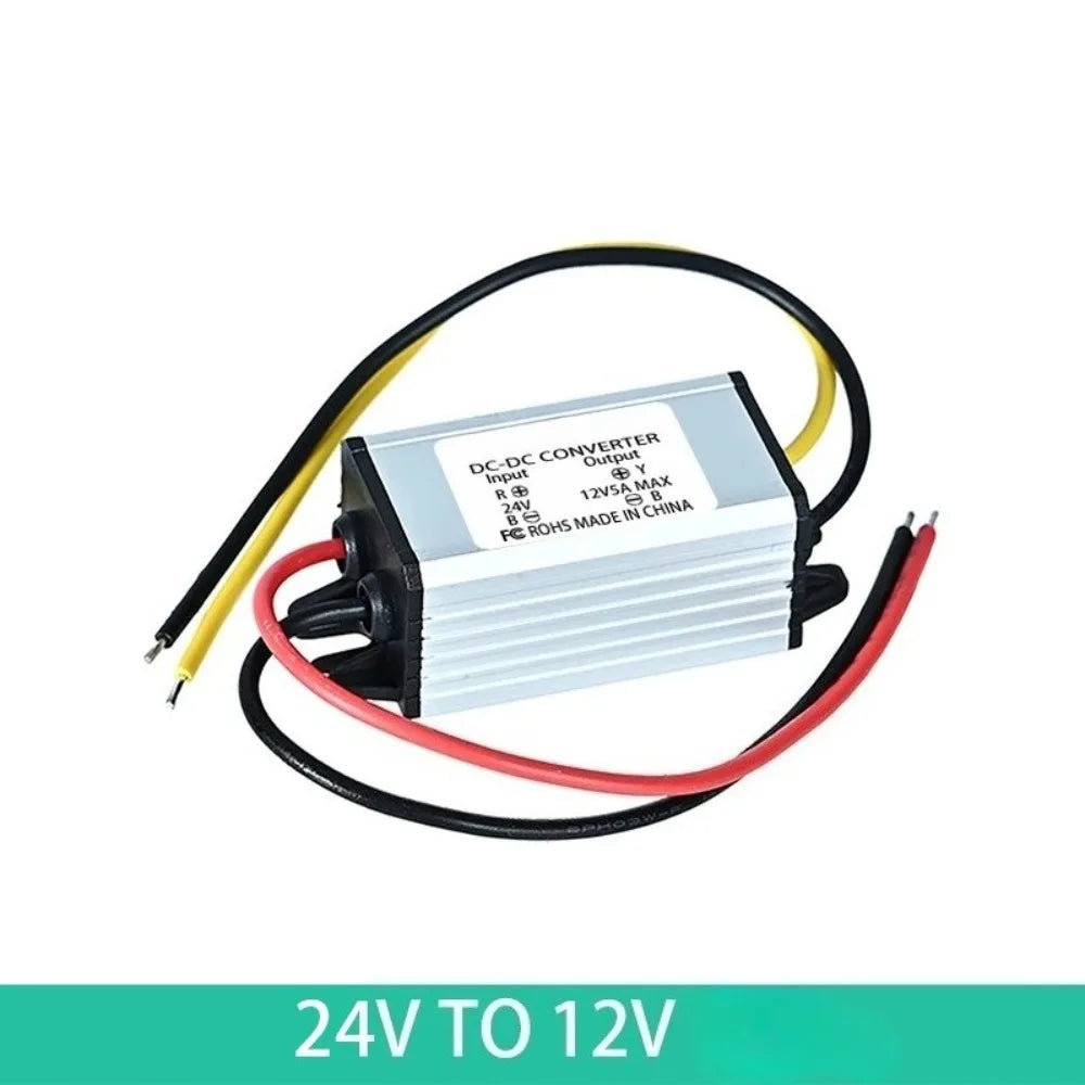 DC DC Buck Model Converter 24V to 12V 1A-5A  60W Converter Step Down 24V 12V 2A 24W Waterproof Module Waterproof Dustproof CE