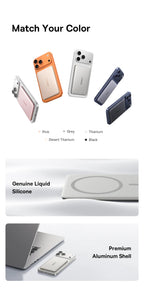 Baseus 5000mAh Magnetic Power Bank 15W Wireless 20W Wired Charging Thin Card-Sized Slim Portable Powerbank for iPhone 17 Samsung