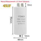 1PCS CBB60 Capacitor with Screw Double Insert 450V AC Starting Capacitor 4uF~60uF Motor Capacitors for Air Compressor Water Pump
