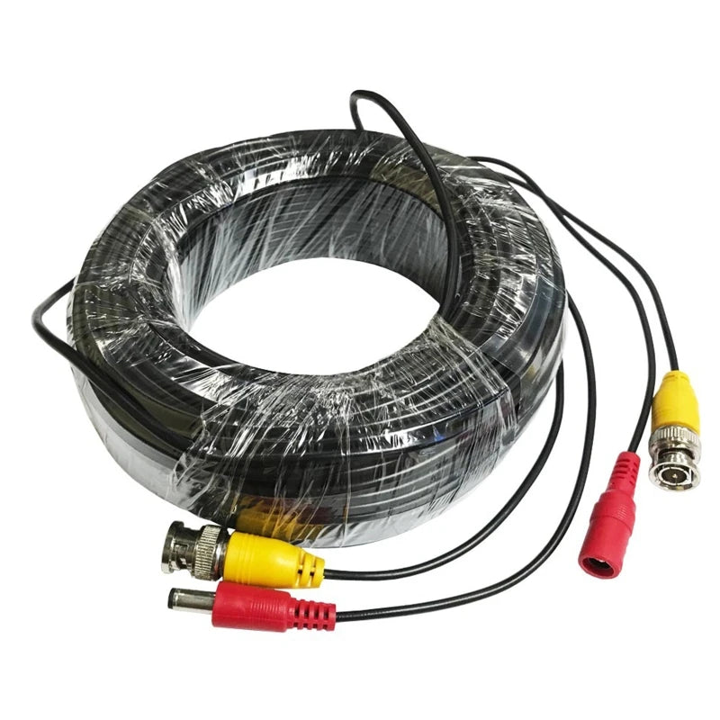 5-50M 2-in-1 BNC Video + DC Power Cable | CCTV Coaxial Extension Wire for AHD/TVI/CVI Cameras DVR NVR Surveillance System
