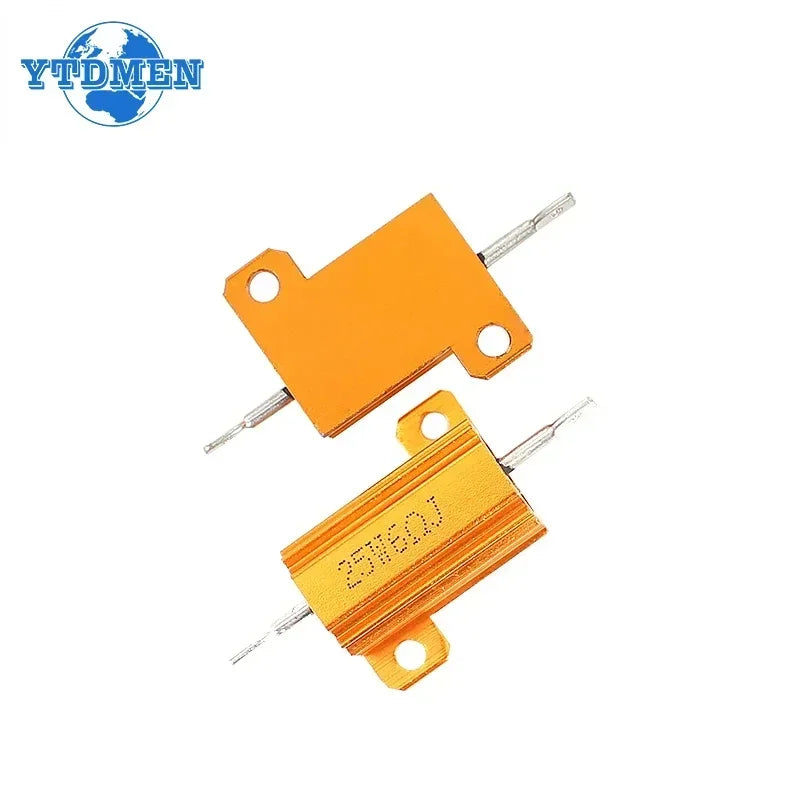 2PCS 10W 25W 50W 100W Load Resistor Aluminum Power Metal Shell Case Wirewound Resistor 0.1~10K Ohm 4ohm 6ohm 8ohm Resistance