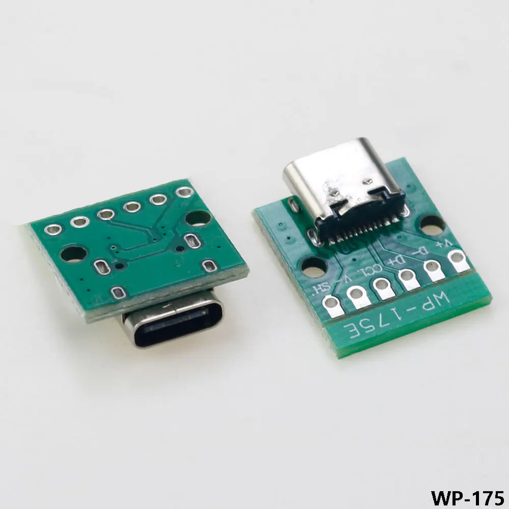 1PC Type C USB 3.1 Female Base 16p Test Board to 6p DIP Plug Type-C Female Test Board PCB Connector With Pin