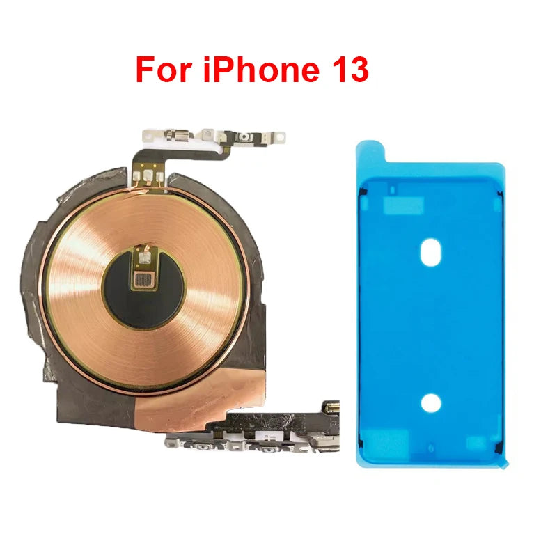 Replacement Wireless Charging Coil NFC Antenna & Volume Flex Cable Compatible with iPhone 8/8P/X/XS/XR/11/12 Mini/Pro Max/SE2