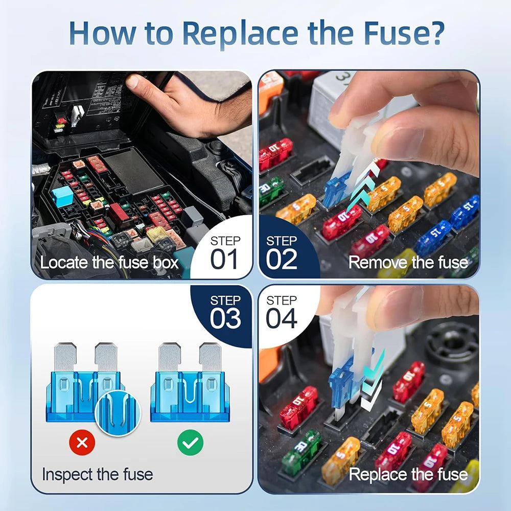 360pcs Of Blade Fuse Assortment Kit,160 Mini Blade Fuses + 90 Standard  Fuses + 50 Micro Fuse + 60 Micro2 Fuses (2A -40A)