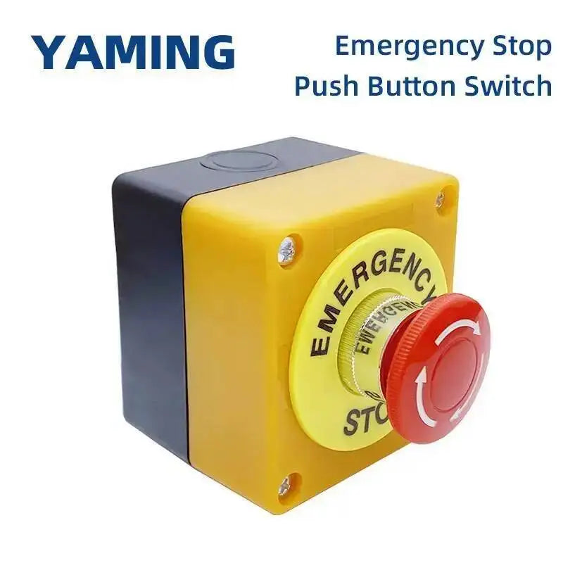 22mm Emergency Stop Push Button Switch 1NO 1NC 10A 660V Waterproof Box Explosion-proof Anti-corrosi Manual Control