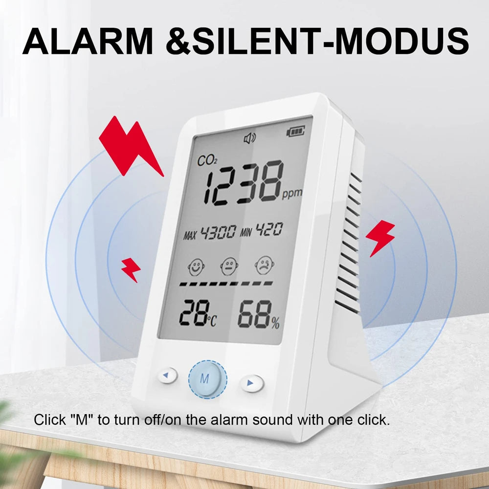 CO2 Infrared NDIR Sensor Air Quality  Detector Carbon Dioxide Temperature Humidity  Monitor Indoor Meter Digital Gas Analyzer
