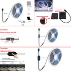 5V USB LED Strip Light 2835 Dimmable Touch Switch 60Led Backlight TV Flexible Tape Under Cabinet Light Night Lamp Warm White Red