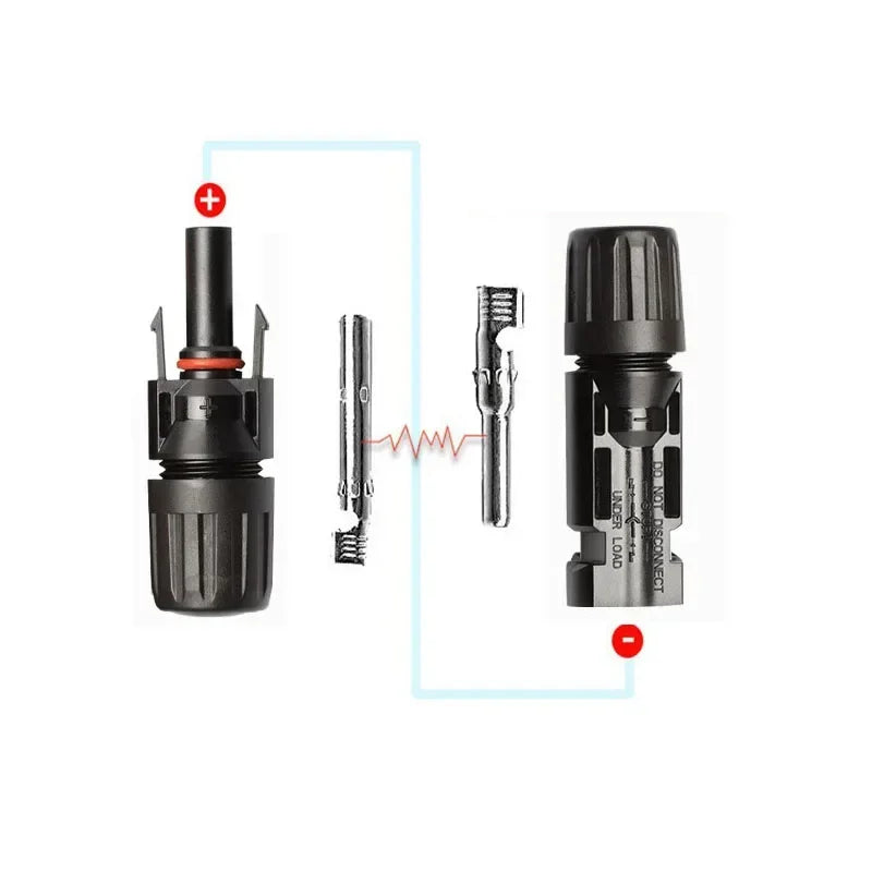 10/20/60/100PCS Photovoltaic Connectors, Solar Cable Connectors, IP67 Waterproof Adapters, DC1000V/30A Used for 2.5/4/6mm2 Cable