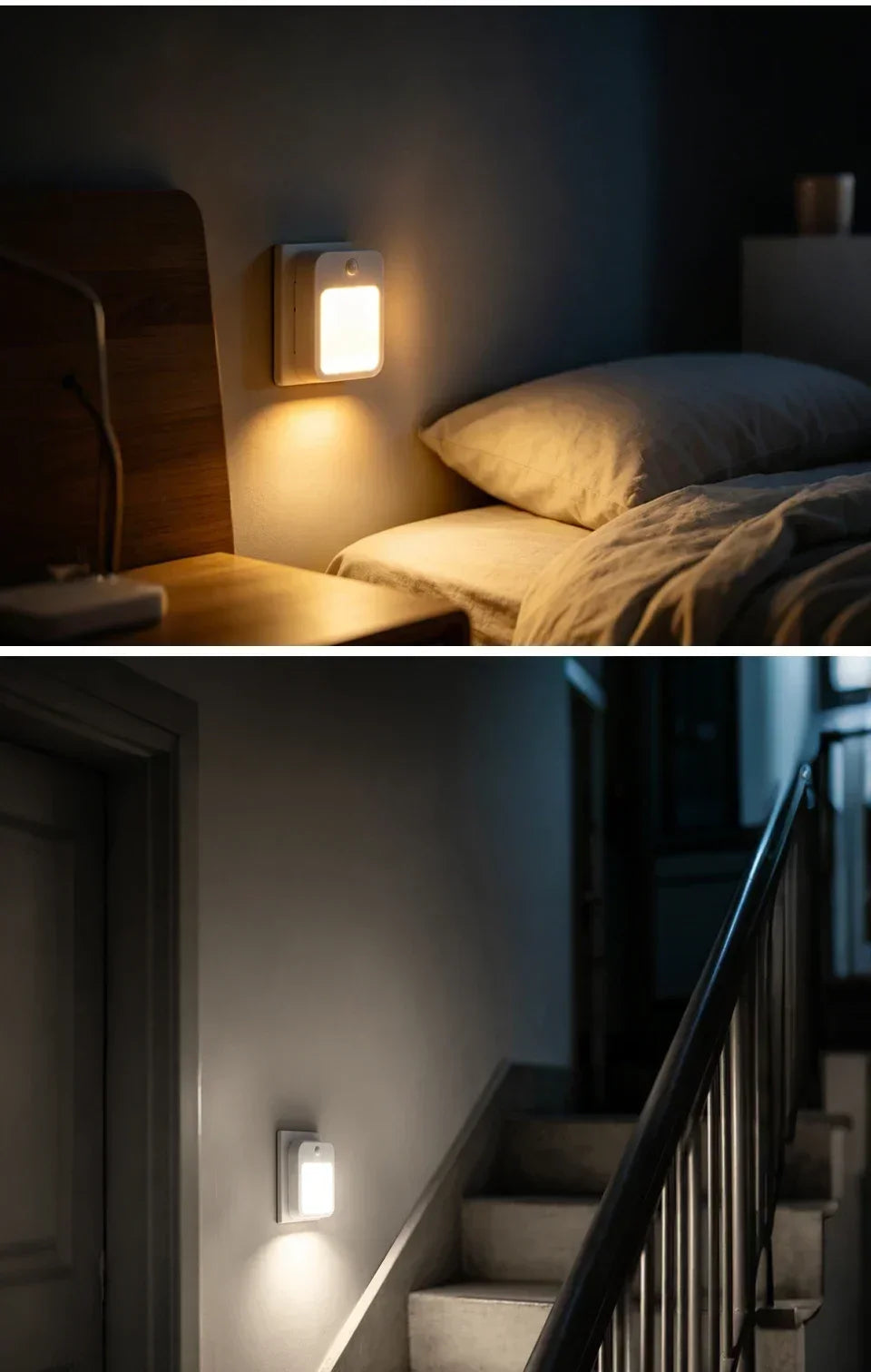 Motion Sensor Plug in Night Light 5 Brightness Dimmable LED Lamp for Bedroom Hallway Stairs Lighting 100-240V