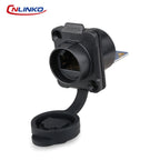 CNLINKO LP16 Waterproof Circular RJ45 Connector 8P8C Male/Female Panel Mount, PBT Push-Pull for Industrial Automation & Marine