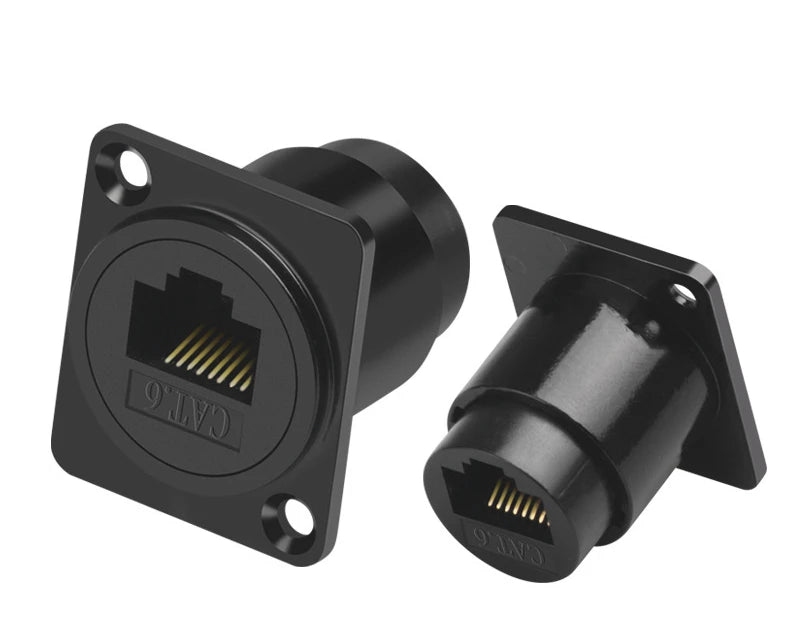1pc Metal Round/D Type Module RJ45 CAT6&USB 2.0/3.0&Type C&HDMI-Jack Socket Through Network Panel Mounting Electronic Connector