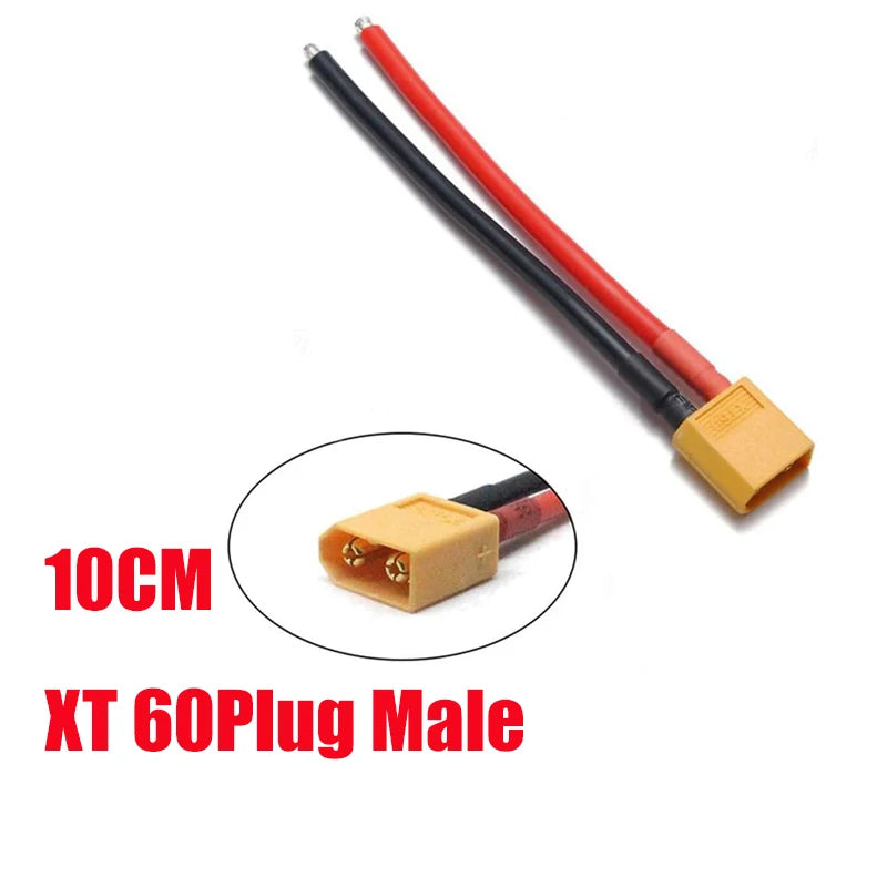 14AWG XT60 Female Male Plug Battery Connector with Silicone Flexible Wire for RC Airplane Lipo Battery ESC FPV Drone Car Boat