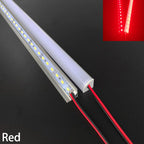 20 Inch 36 LEDs Red Green Blue LED Light Bar DC12V U/V-Shaped Flat Aluminum Channel Rigid Strip for Indoor Lighting