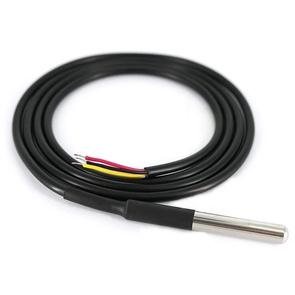 Waterproof DS18B20 Temperature Sensor (100cm) + DS18B20 Adapter Module Compatible for Arduino
