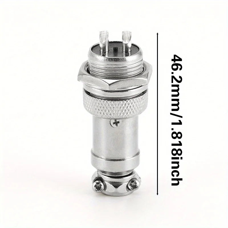 2 Sets  Male + Female GX16 Aviation Connector Plugs,2P/3P/4P/5P/6P/7P/8P/9P/10P Configurations Ideal