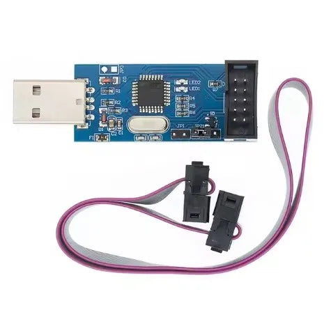 USBASP USBISP AVR Programmer USB ATMEGA8 ATMEGA128 ATtiny/CAN/PWM 10Pin Wire Module DIY + 10Pin To 6 Pin Adapter Board Shell