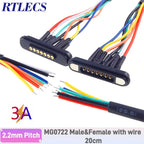 3A Magnetic Spring Loaded Pogo Pin Connector 24VDC LED Snap-on JST SM JR Servo Extended Cable 5/6/7/8/9 Pin Male Female Blind