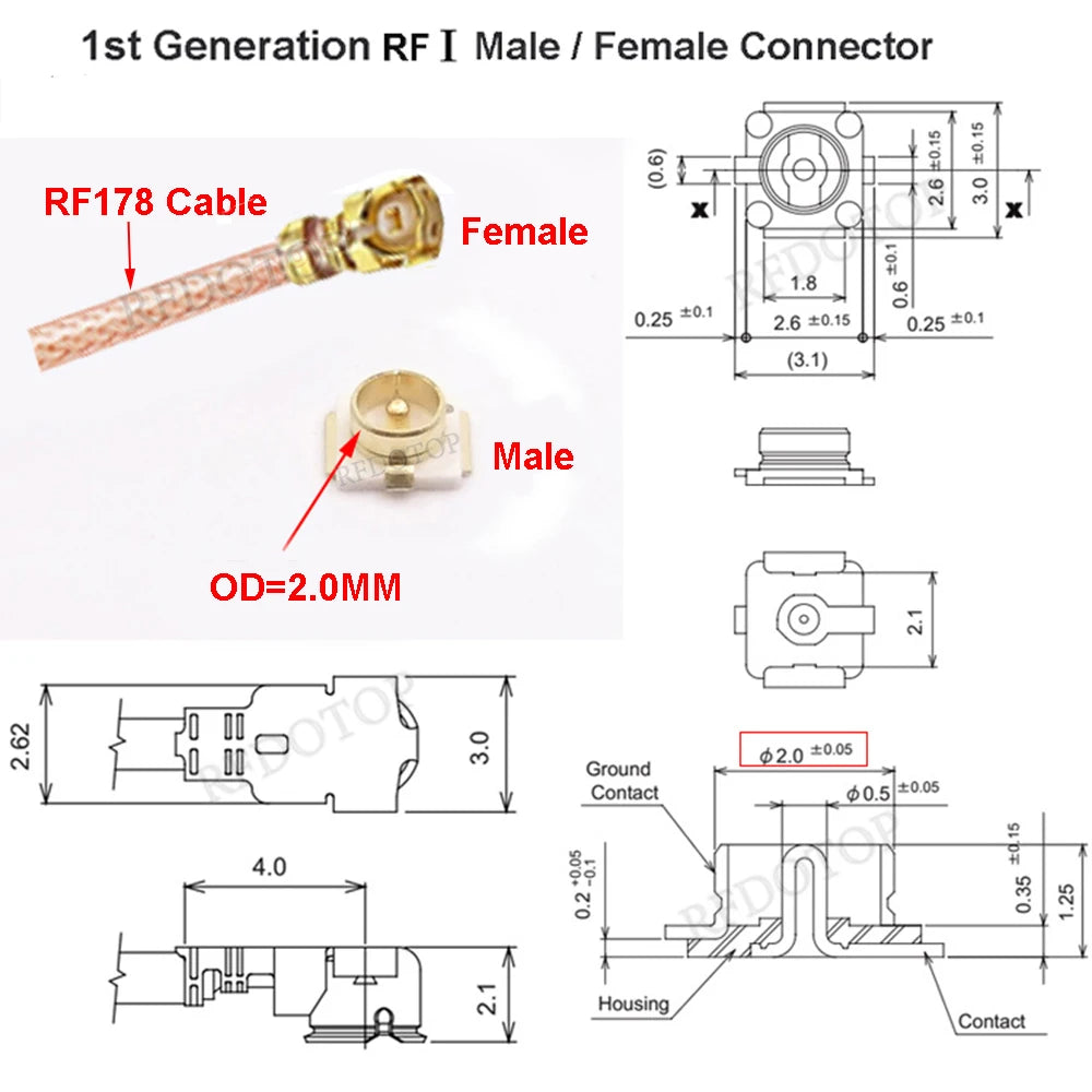 1PCS RG178 SMA Female to 2*IPX-1 Female Connector Y Splitter SMA to IPX Cable Pigtail RF Coaxial WIFI Antenna Extension Jumper