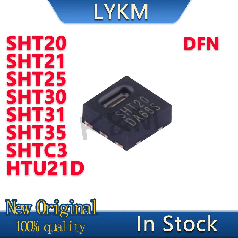 5/Piece New Original SHT20 SHT21 SHT25 SHT30 SHT31 SHT35 SHTC3 HTU21D DFN Temperature and humidity sensor chip In Stock