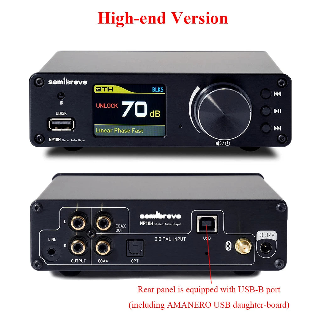 Lossless HIFI Audio Decoder 2pcs ES9038Q2M DAC DSD256 384KHz Lossless Decoding Music Player QCC3095 Bluetooth 6.2 AMANERO Module