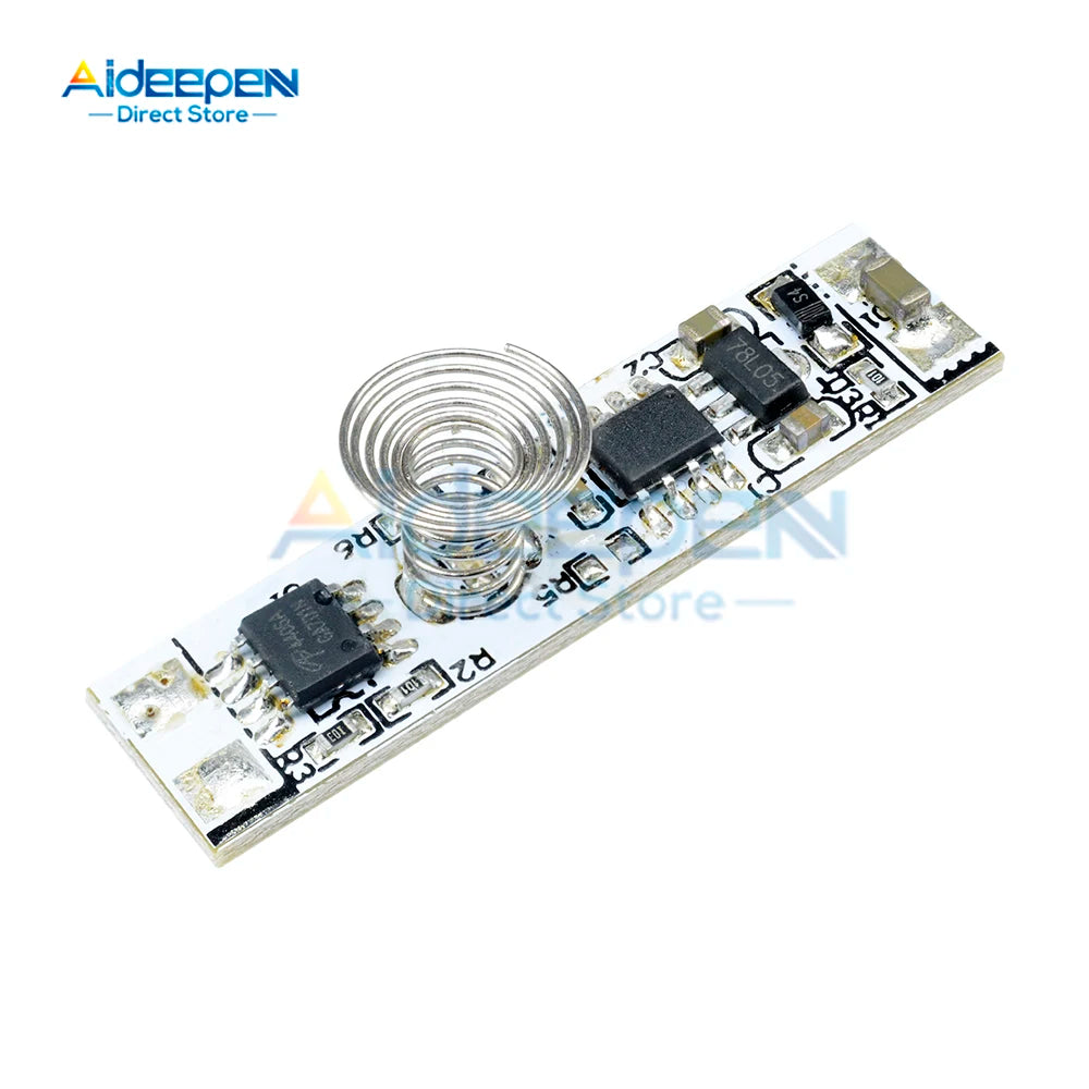 DC 12V 30W 3A Capacitive Touch Sensor Switch Coil Spring Switch LED Dimmer Control Switch 9-24V for Smart Home LED Light Strip