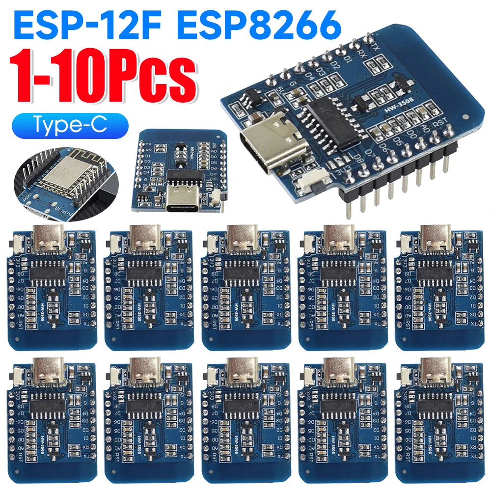 1-10pcs Type-C D1 Mini NodeMcu ESP8266 ESP-12F Mini NodeMCU Lua 4M Bytes WiFi Module Wireless WiFi Module for Arduino