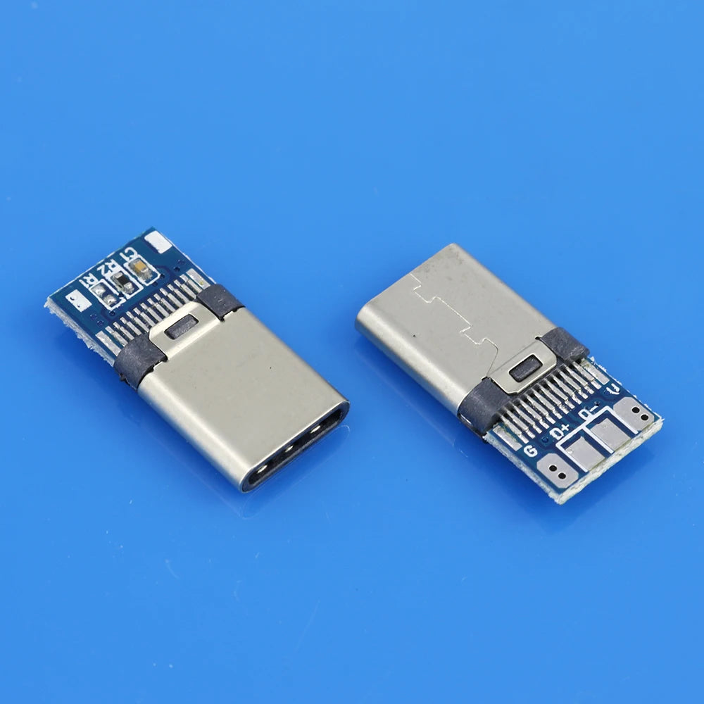 USB 3.1 Type C Connector 24 /8Pins Male/Female Socket Receptacle Adapter to Solder Wire & Cable 24 Pins Support PCB Board