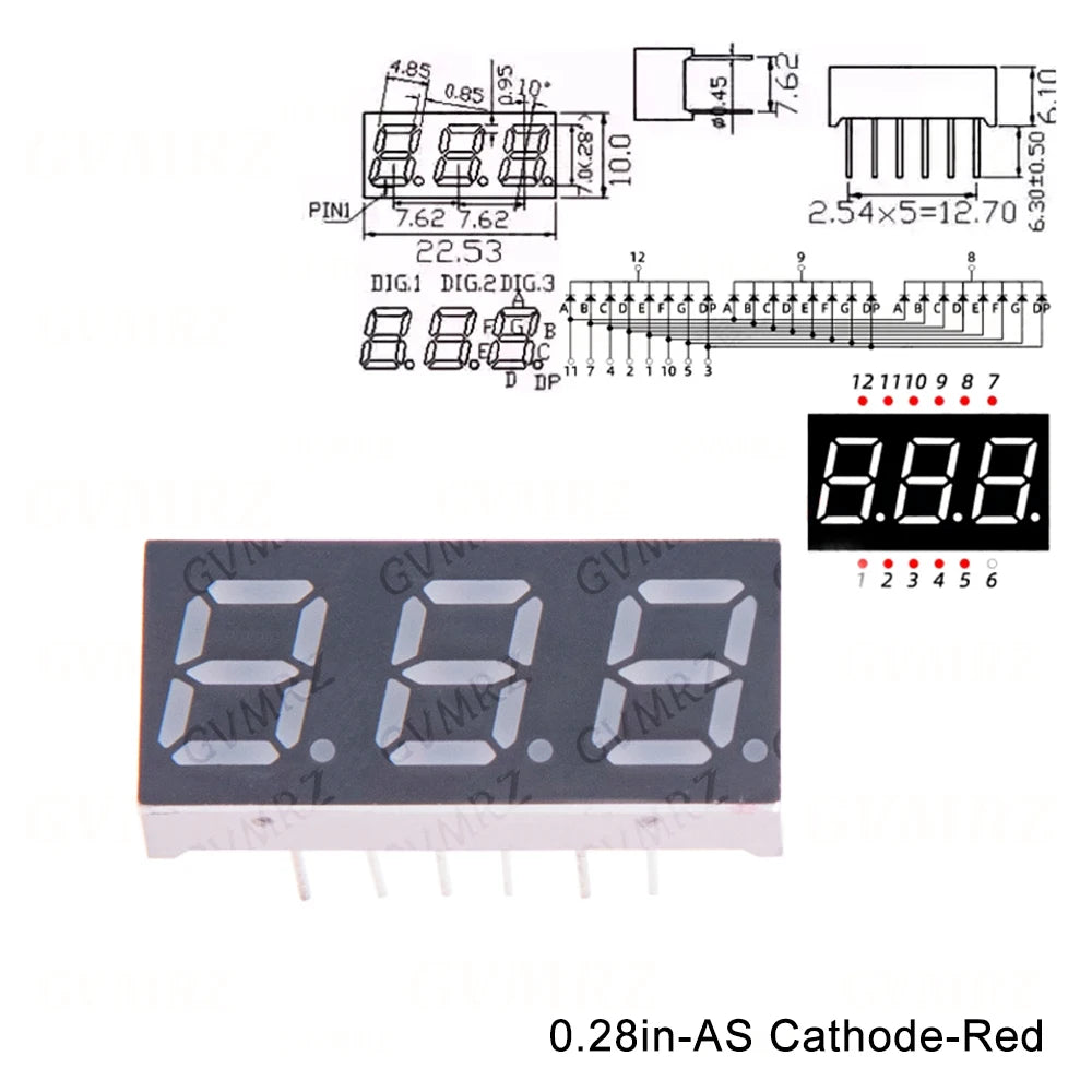 2PCS/5PCS Digital tube Common AnodeCathode Red 1 2 3 4 Bit digital Tube 0.28inch LED Display 7 segment