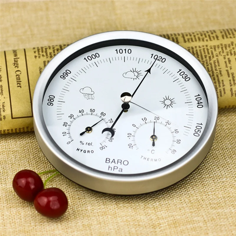 ABJN-Portable Digital Indoor Hygrometer Weather Thermometer Barometer Wall Hanging For Home Decor 132MM Use