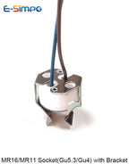 5pcs MR11 MR16 Socket Lamp Holder with Bracket LED Halogen G4 G5.3 Gu5.3 Light Socket Porcelain 20cm Long Wire Lead