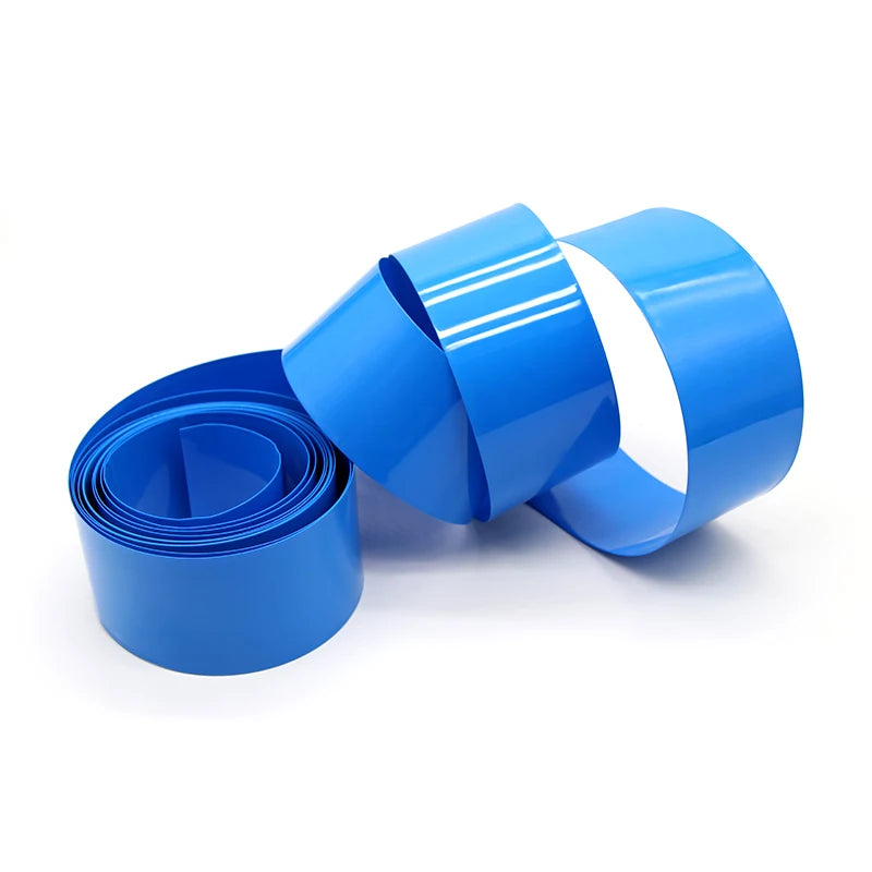 18650 Lithium Battery Heat Shrink Tube Width 17mm ~ 200mm Blue PVC Wrap Cover Skin Cable Protector Sleeve Lithium Film Case