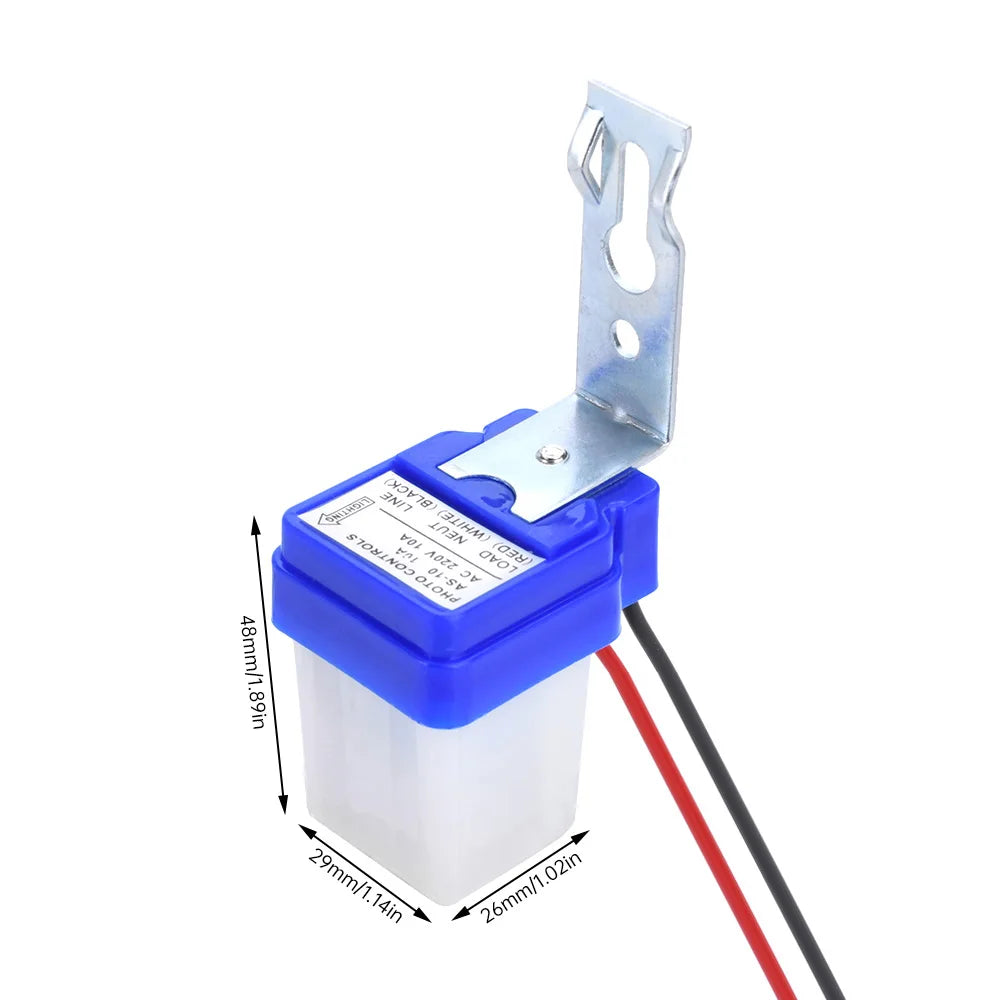 Automatic Auto On Off Photocell Street Light Switch DC 12V 24V AC 110V 220V 50-60Hz 10A Waterproof Photo Control Sensor Switch