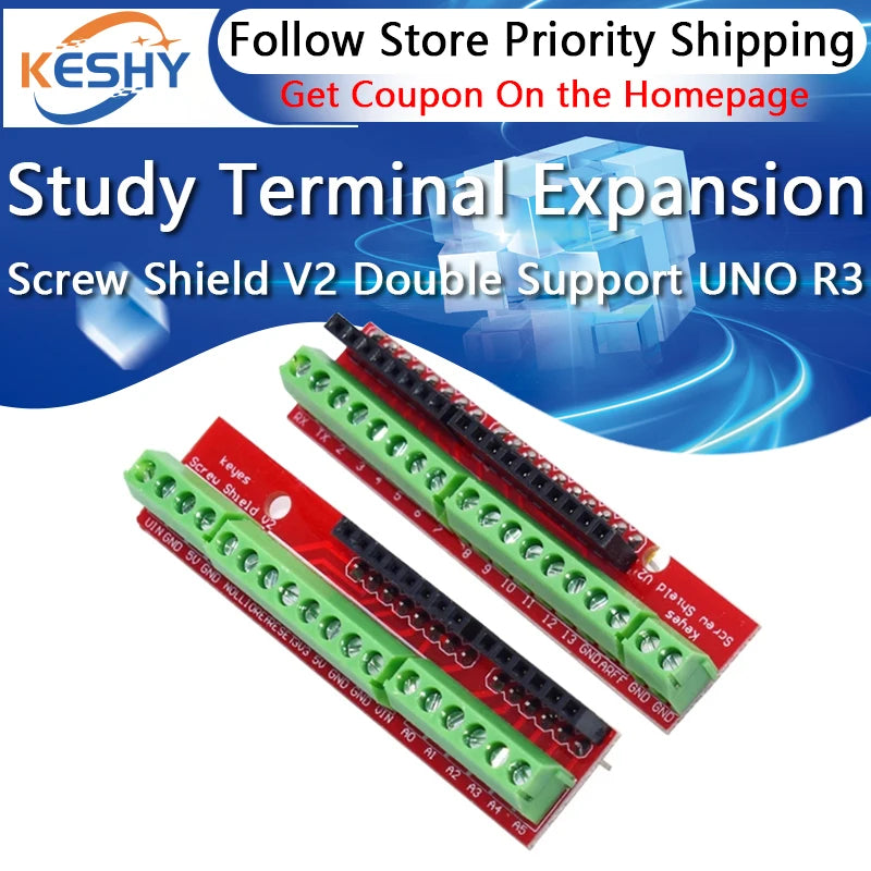 For arduino Screw Shield V2 Study Terminal Expansion board Double Support For UNO R3 Shield V2 Diy Electronic Expansion Board