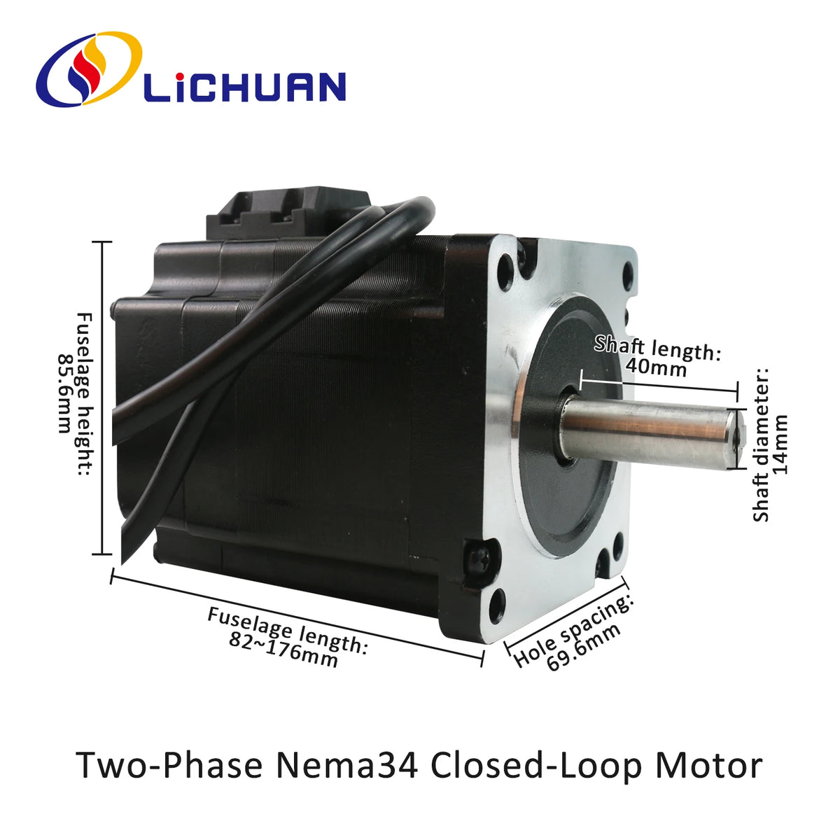 Lichuan CANopen Nema34 6.5Nm Closed loop stepper motor LC86H298 and CAN open Closed loop driver CL86C 3M cable for CNC laser kit
