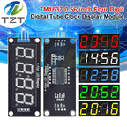 TM1637 LED Display Module for Arduino 4 Digit Tube 7 Segment 0.56 inch Time Clock Indicator Module Red Blue Green Yellow White