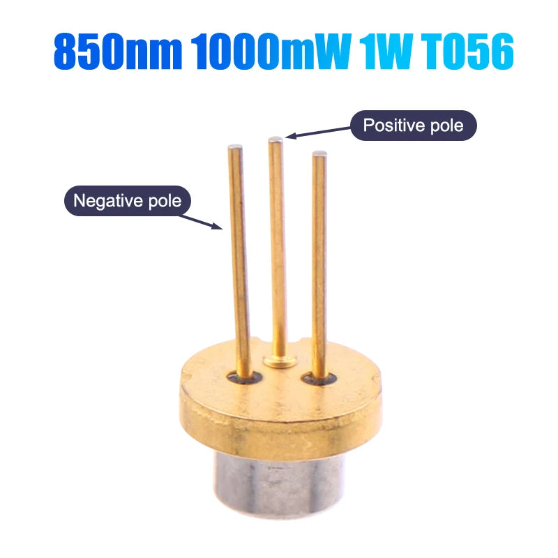 1Pc 850nm 1W 1000mW High Power IR Laser Diode LD 5.6mm TO56 Semiconductor Laser Tube