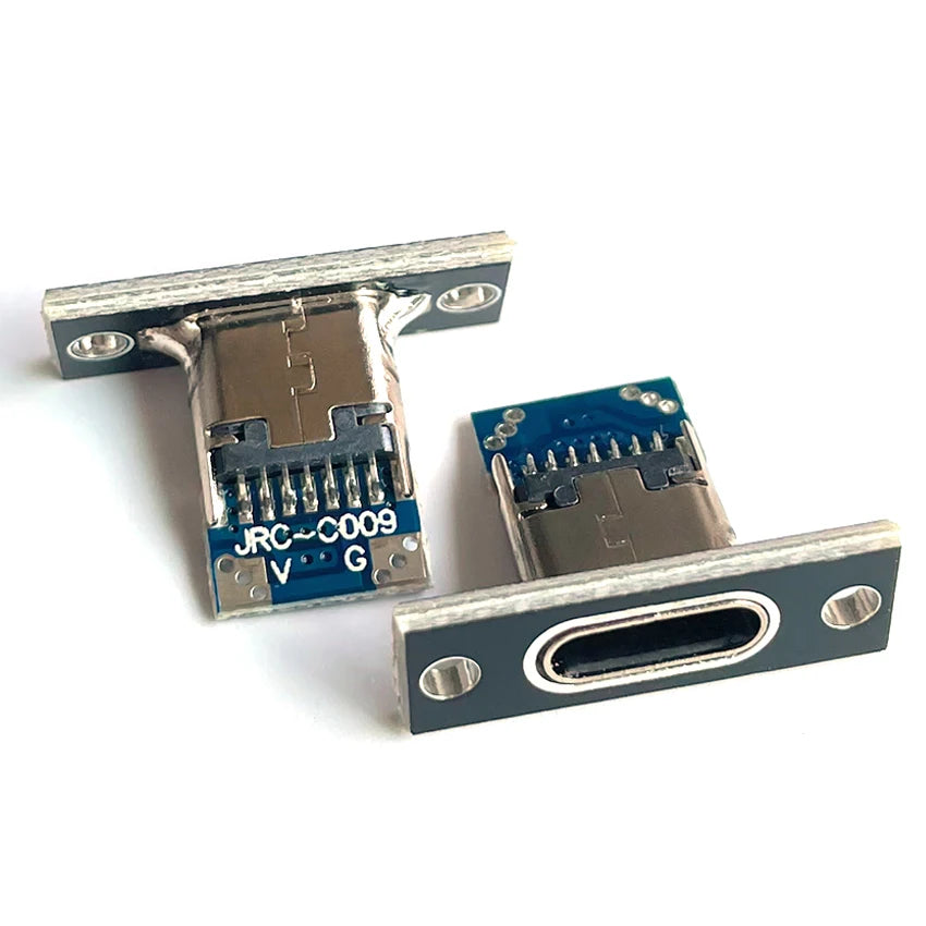 1-10pcs USB 3.1 Type C Socket With Screw Fixing Plate Type-C USB Jack 3.1 Type-C 2Pin 4Pin 5Pin 6Pin Female Connector Jack