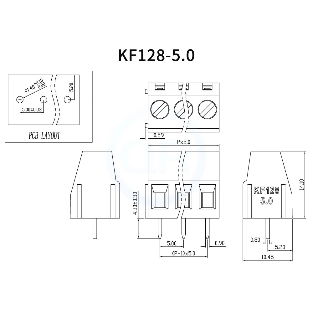 (10 pcs) KF128 5.0mm 5.08mm Straight Plug 300V 10A 5.0 / 5.08 Pitch Screw Type PCB Terminal Block Splicable 2-3Pin JM128