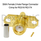 1pc SMA 2 Hole Panel Mount Connector Female /RP Jack  Crimp for RG316 RG174 Cable NEW