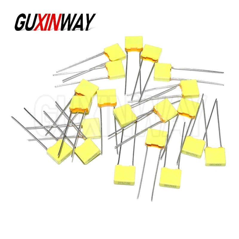 20pcs Correction capacitor 100V 1NF 1.5NF 3.3NF 10NF 12NF 15NF 330NF 470NF 680NF 1UF Polypropylene Safety Plastic Film