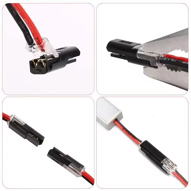 Quick Wire Connector Pluggable Locking Buckle Terminal Block Universal Compact Electrical Cable Jointer for LED Strip Car DIY