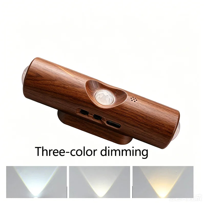 Smart RGB Double-head Wall Light Motion Sensor Magnetic Night Light Rechargeable Spotlight for Bedroom Closet Garden Room Decor