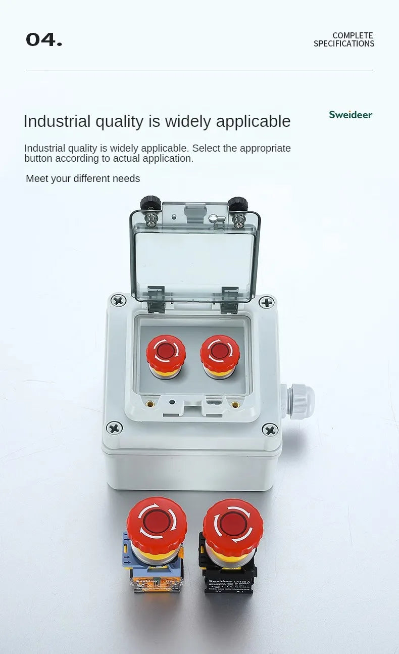 30mm Emergency Stop Button Switch with Light Mushroom Emergency Stop Power Switch Control Electrical Starter Switch 220V 10A NC
